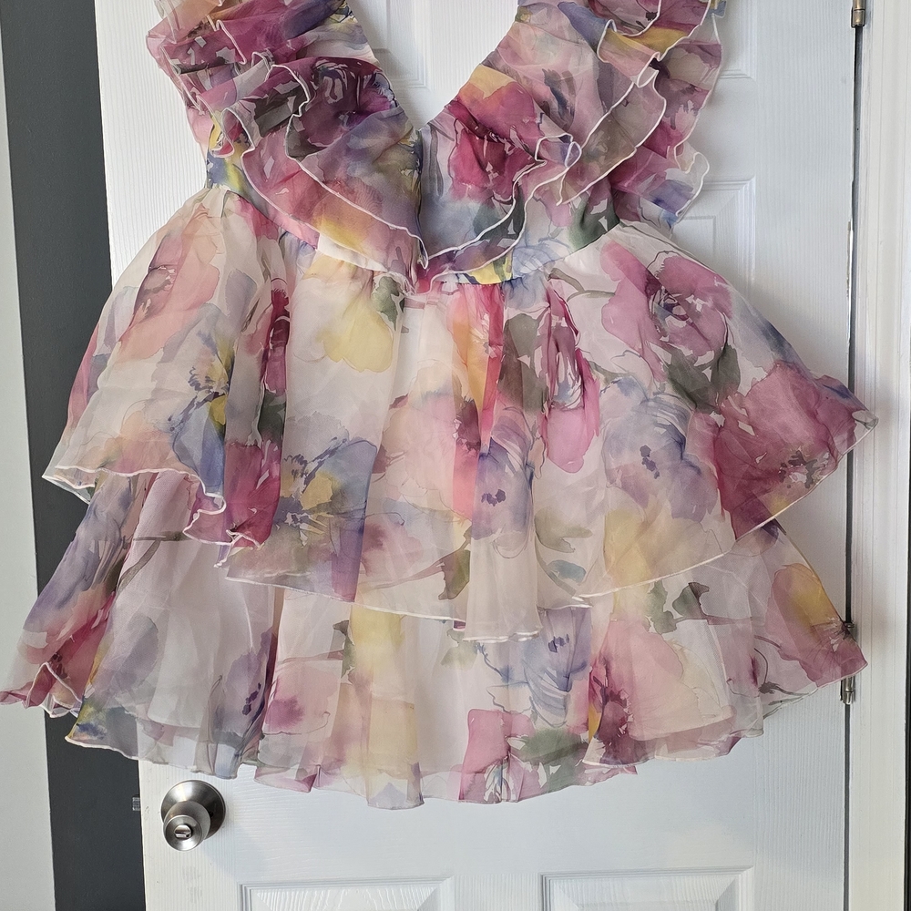 ASOS Curve Floral Ruffle Midi Dress - Multicolor - Picture 3 of 3